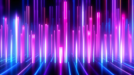 Wall Mural - abstract background with pink blue neon lines glowing in ultraviolet light. data transfer concept. d