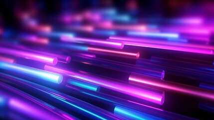 Wall Mural - abstract background with pink blue neon lines glowing in ultraviolet light. data transfer concept. d