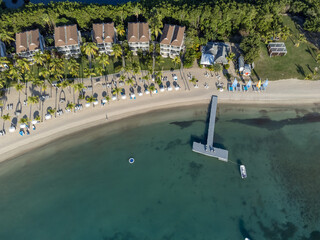 Sticker - Aerial drone panorama of the white beaches of Antigua island in the Caribbean sea