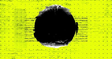 skull in cyberpunk style on the background of program code and grunge effect. motion design fun anim