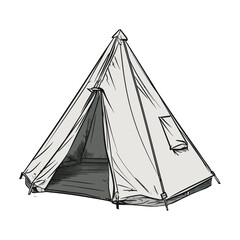 Sticker - White camping tent