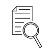 Document inspection icon. Vector illustration. stock image.
