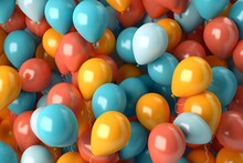 Multicoloured Party Balloons Background
