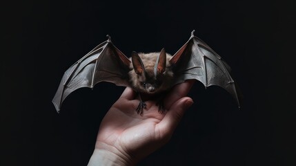 Wall Mural - bat in the hand