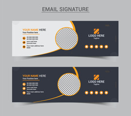 Wall Mural - Corporate Email signature template or email footer vector template