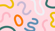 © Alice - Fun colorful abstract background in doodle style. Simple childish scribble backdrop. Creative minimalist hand drawn pattern with bright cute elements. Random colorful swirls, bundles and dots