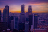 Fototapeta Londyn - Singapore city skyline at twilight, View of Marina Bay 