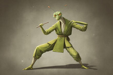 Karate Mantis Green Insect AI Generated