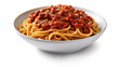 canvas print picture - Ein Teller spaghetti, Nudeln, Bolognese, isoliert, freigestellt, generative AI
