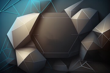Wall Mural - polygon cyber background with space, generated by ai