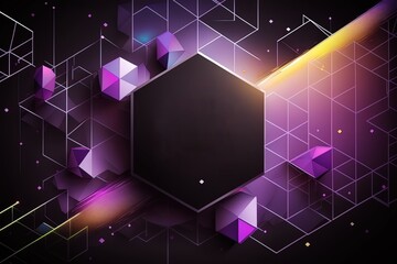Wall Mural - polygon cyber background with space, generated by ai
