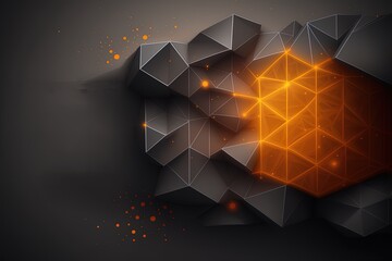 Wall Mural - polygon cyber background with space, generated by ai