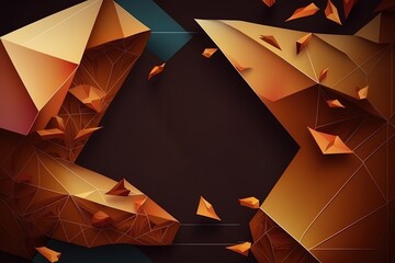 Wall Mural - polygon cyber background with space, generated by ai