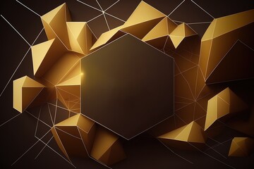 Wall Mural - polygon cyber background with space, generated by ai