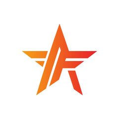 Star f initial logo vector image
