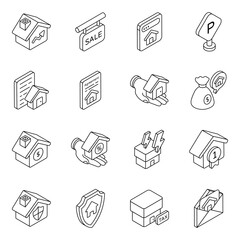 Poster - Pack of Property Linear Icons