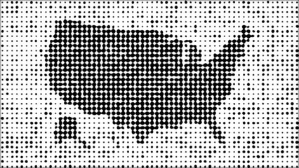 Wall Mural - map of america comical dots halftone background animation