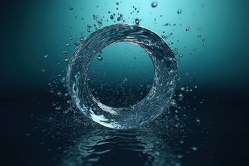 Wall Mural - water circle. Generated by Ai.