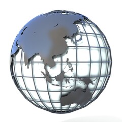 Wall Mural - Polygonal style illustration of earth globe, Asia and Oceania view
