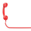 © Designpics - Red handset. 3D render illustration isolated on white background