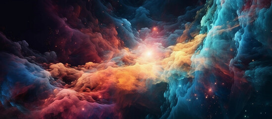 Colorful space galaxy cloud nebula. Stary night cosmos wallpaper