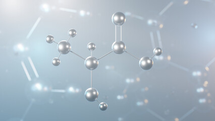 Sticker - lactic acid molecular structure, 3d model molecule, lactate, structural chemical formula view from a microscope