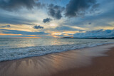 Fototapeta Zachód słońca - view of the sunset by the Andaman Sea from Ao Nang Beach, Krabi, Thailand