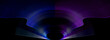 The blue and purple wavy lines create an interesting shape against the black background. Abstract fractal background. Set. 3D rendering. 3D illustration.