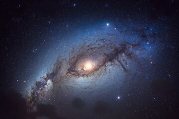 Wall Mural - spiral galaxy with sparkling stars in the background. Generative AI