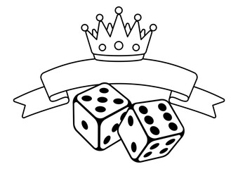 Wall Mural - Playing dice illustration. Game craps image. Casino and betting background.