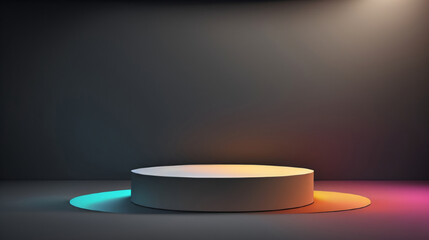 photo futuristic portal science fiction podium 
pedestal platform modern empty cyberpunk podium mockup space  background

