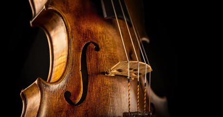 close up of a violin