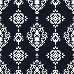 Vector damask seamless pattern background. Elegant luxury texture for wallpapers, backgrounds and page fill.