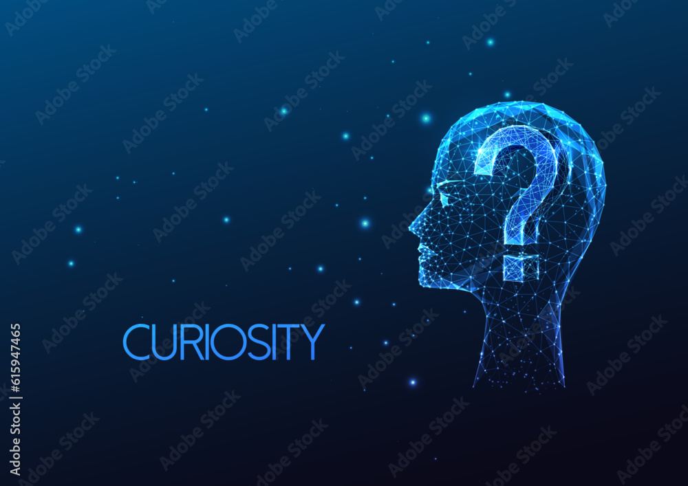 Curiosity, problem solving, intellectual exploration futuristic concept ...