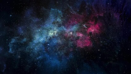 journey to the edge of the universe, colorful constellations and a bright star.