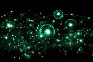 Wall Mural - a network of glowing, interconnected nodes suspended in mid - air. generative ai