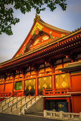 Wall Mural - Senso-ji Kannon temple Hondo at sunset, Tokyo, Japan