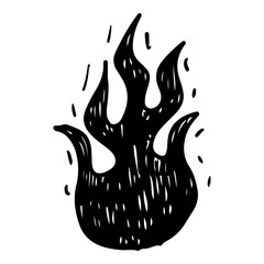 Poster - Doodle sketch style of Hand drawn fire isolated on white background. vector illustration.