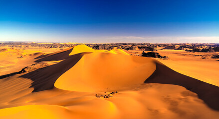 Wall Mural - Sunset view to Tin Merzouga dune at Tassili nAjjer national park, Algeria