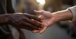 © Vladislava - Close up multiracial man gay couple with African and Caucasian hands holding each other, touching, in love, tolerance and anti racism concept, street nature background, AI Generated