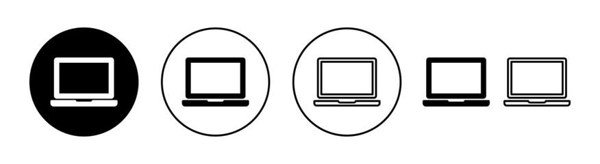 Laptop icon set for web and mobile app. computer sign and symbol