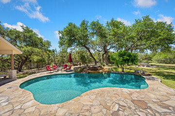 home pool in the summer