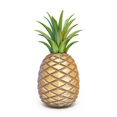 Wall Mural - Pineapple 3D rendering illustration isolated on white background