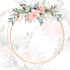 Fototapete - colorful colourful floral flower elegant wedding invitation watercolor