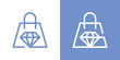logo design diamond and shopping bag icon vector inspiration