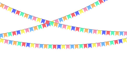 Wall Mural - colorful flags for the party on the white background