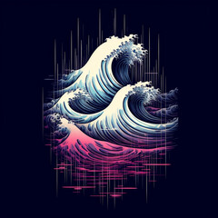 Wall Mural - Waves picture japaneese style 