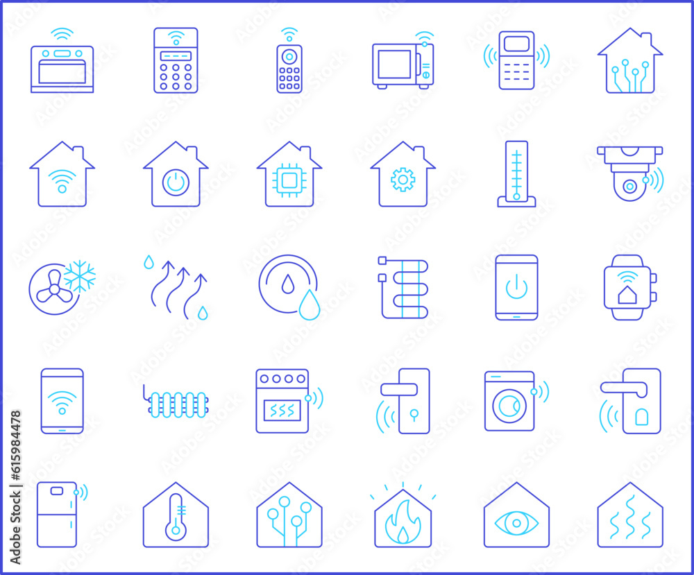 Simple Set of smart home Related Vector Line Icons. Vector collection ...