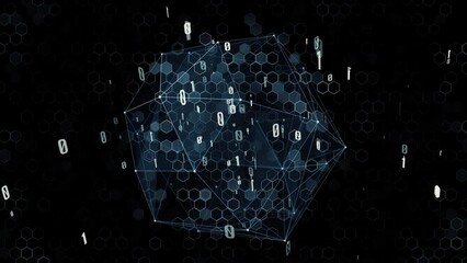 Poster - Digital communication network concept. Abstract animation.