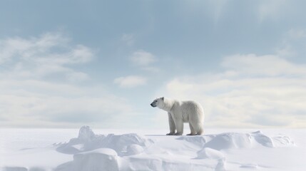 Wall Mural - polar bear on ice